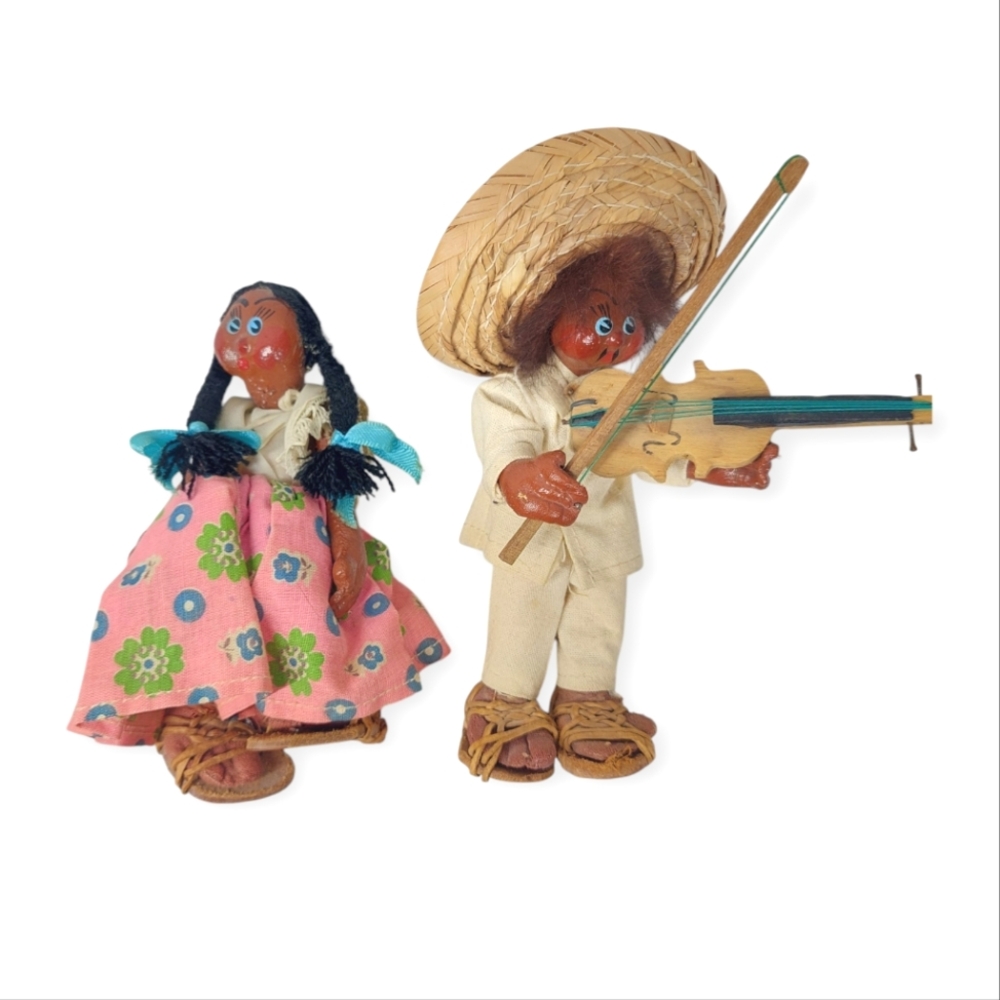 Vintage Handcrafted Mexican Dolls